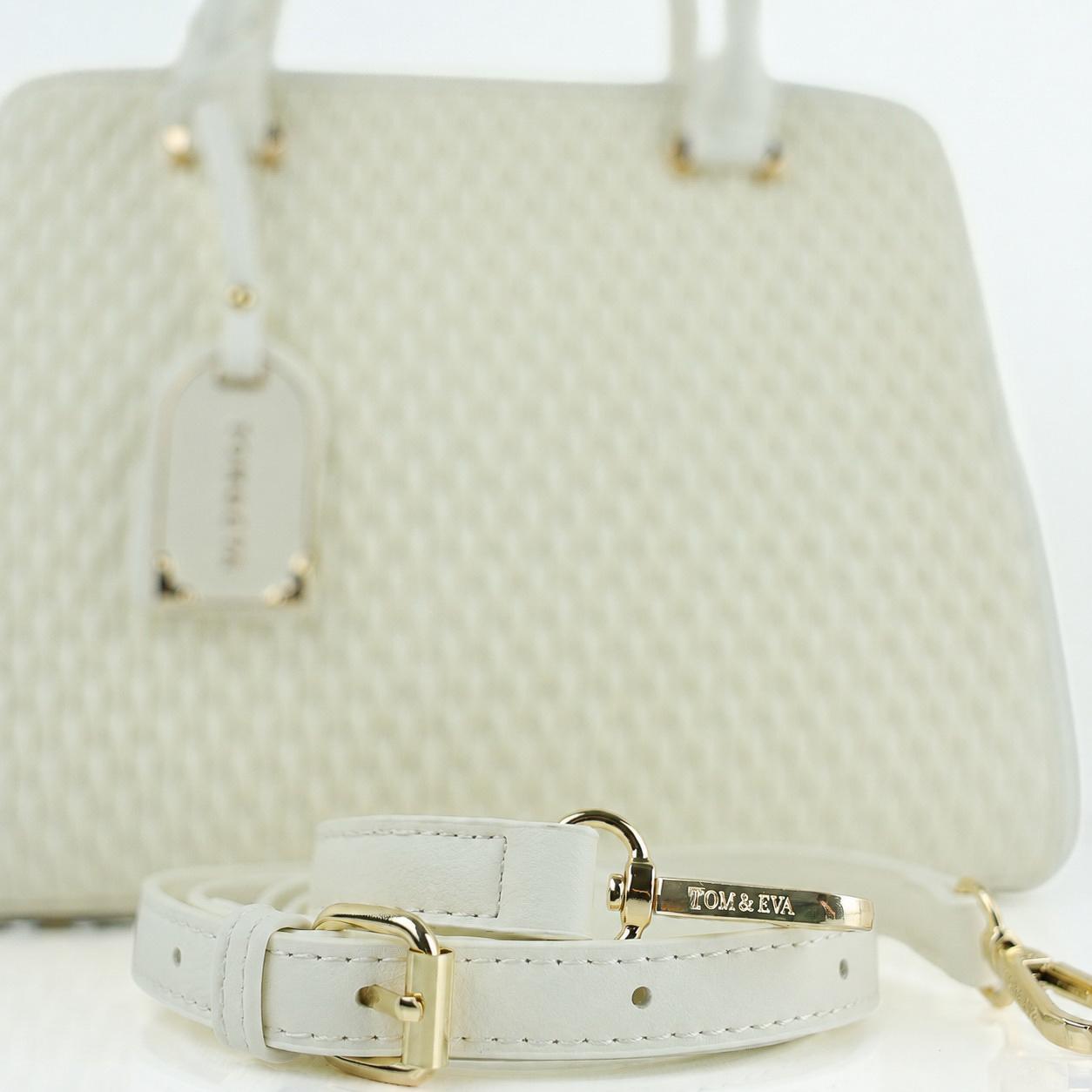 Sac à Main Femme en Cuir TOM & EVA – Blanc Cassé #TE1038