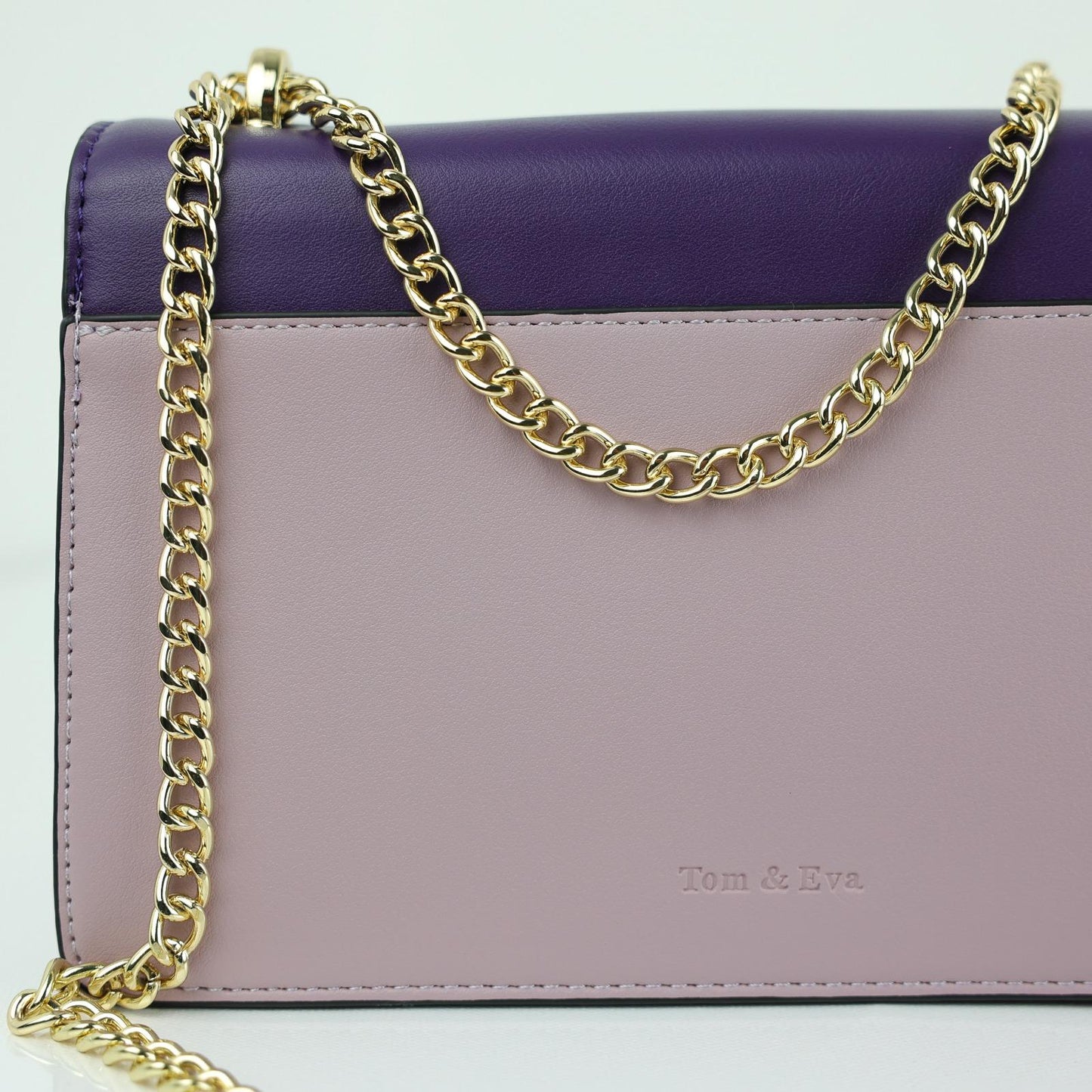 Sac à Main Femme en Cuir TOM & EVA – Tricolore Violet, Mauve et Beige #TE1032