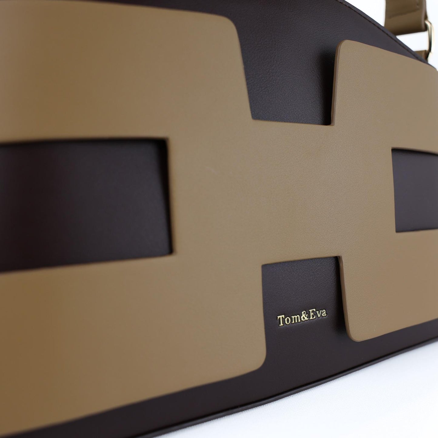 Sac à Main Femme en Cuir TOM & EVA – Bicolore Marron et Camel #TE1026