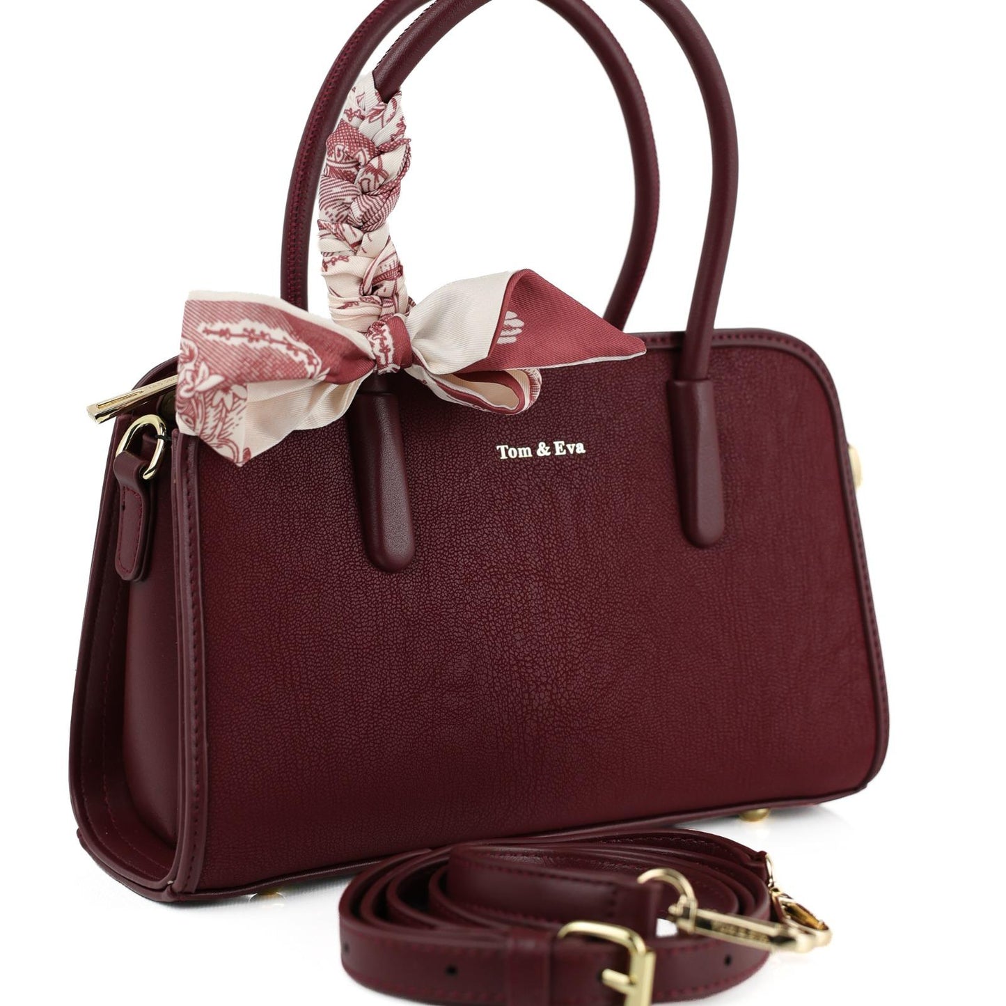 Sac à Main Femme en Cuir TOM & EVA – Bordeaux #TE1037