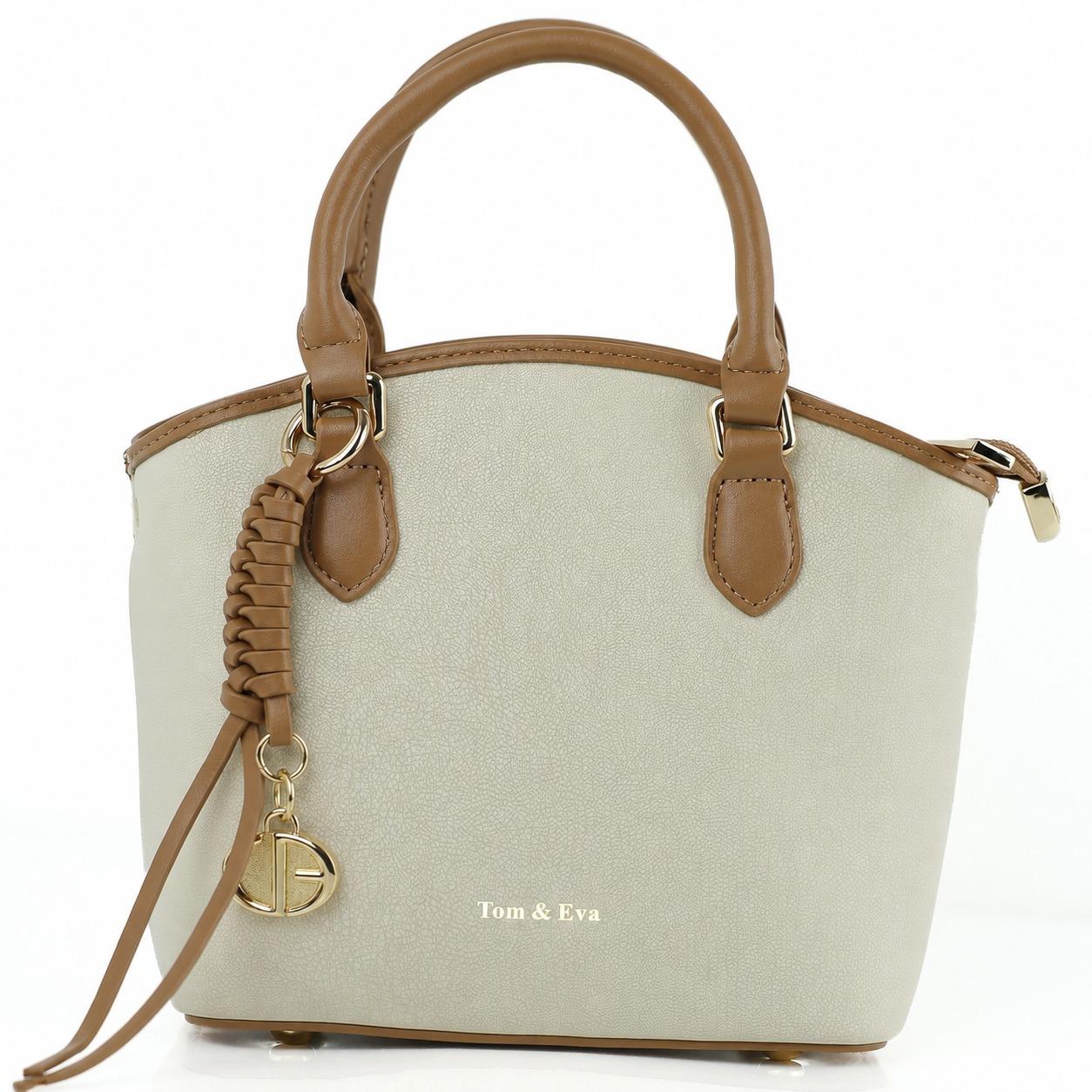 Sac à Main Femme en Cuir TOM & EVA – Bicolore Beige et Camel #TE1036