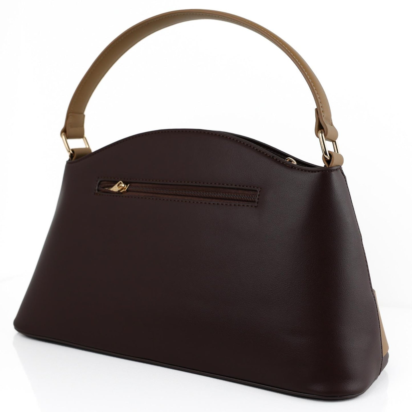 Sac à Main Femme en Cuir TOM & EVA – Bicolore Marron et Camel #TE1026