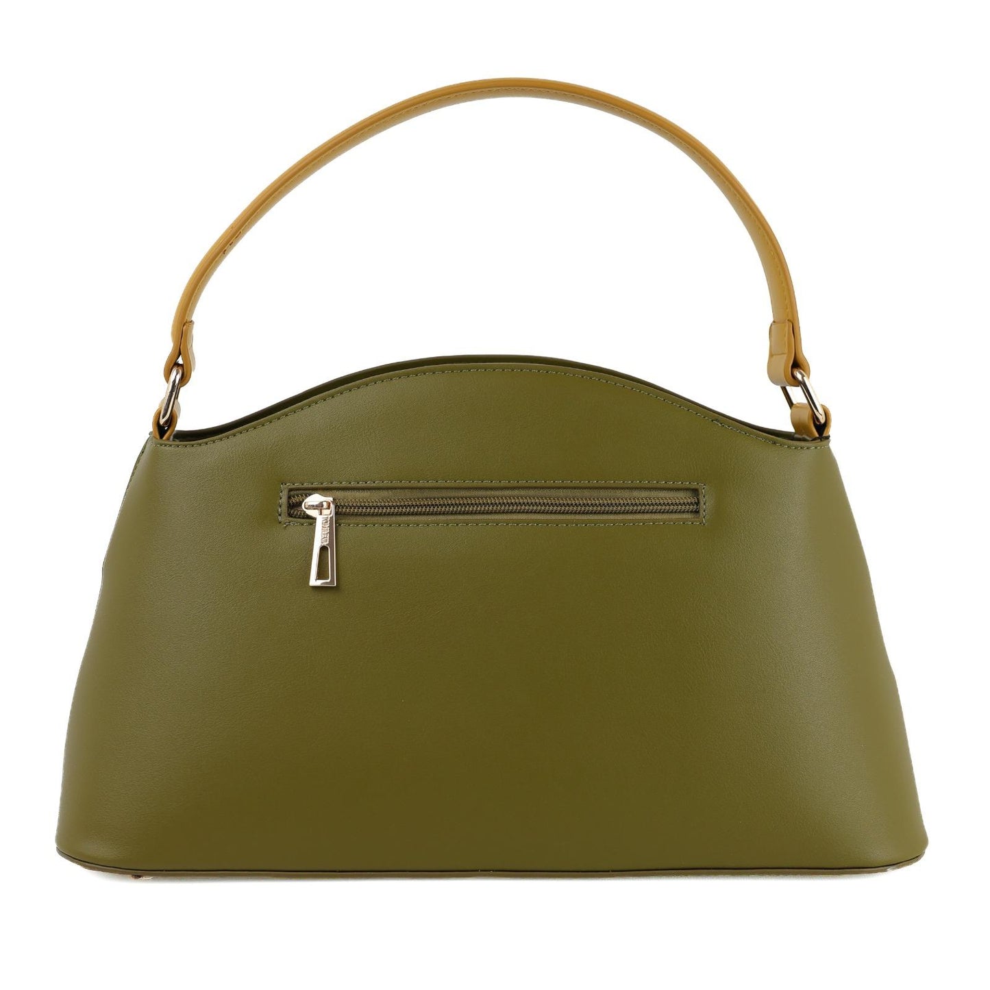 Sac à Main Femme en Cuir TOM & EVA – Bicolore Kaki et Moutarde #TE1031