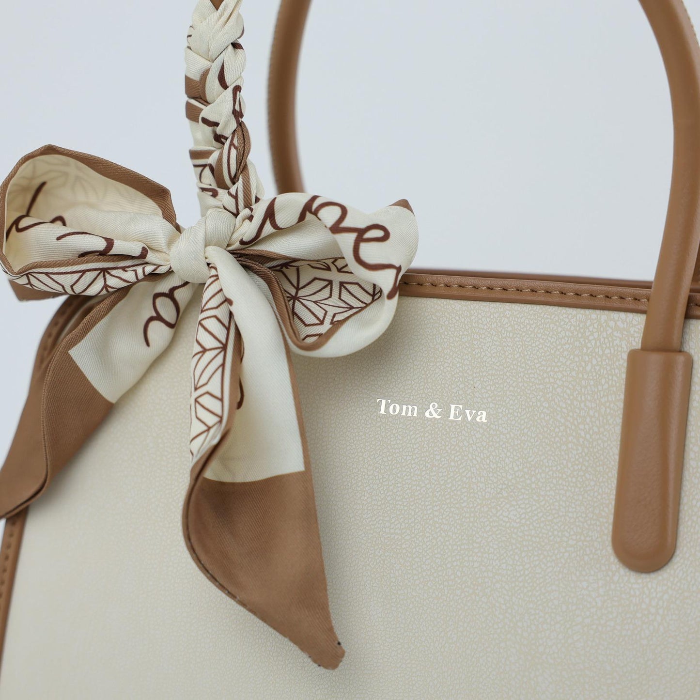 Sac à Main Femme en Cuir TOM & EVA – Bicolore Beige et Camel #TE1029