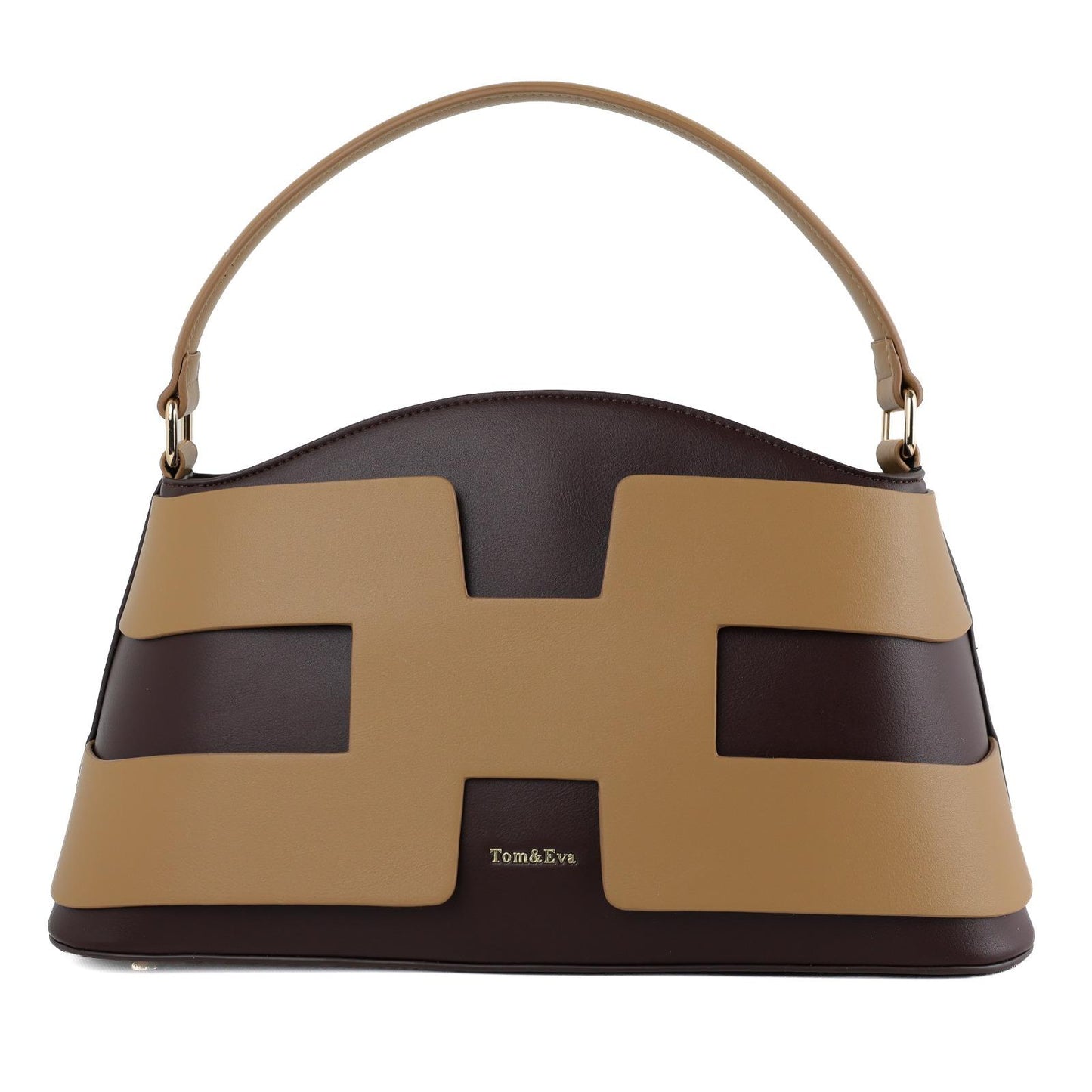Sac à Main Femme en Cuir TOM & EVA – Bicolore Marron et Camel #TE1026