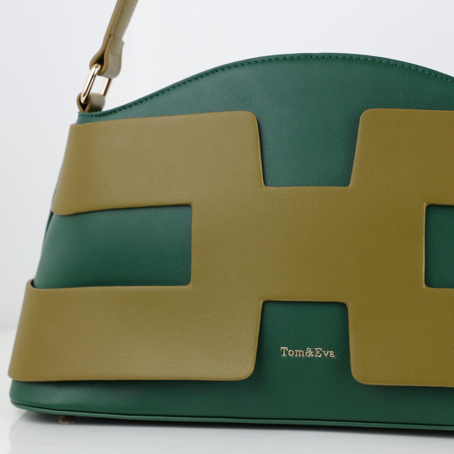 Sac à Main Femme en Cuir TOM & EVA – Bicolore Vert et Olive #TE1034
