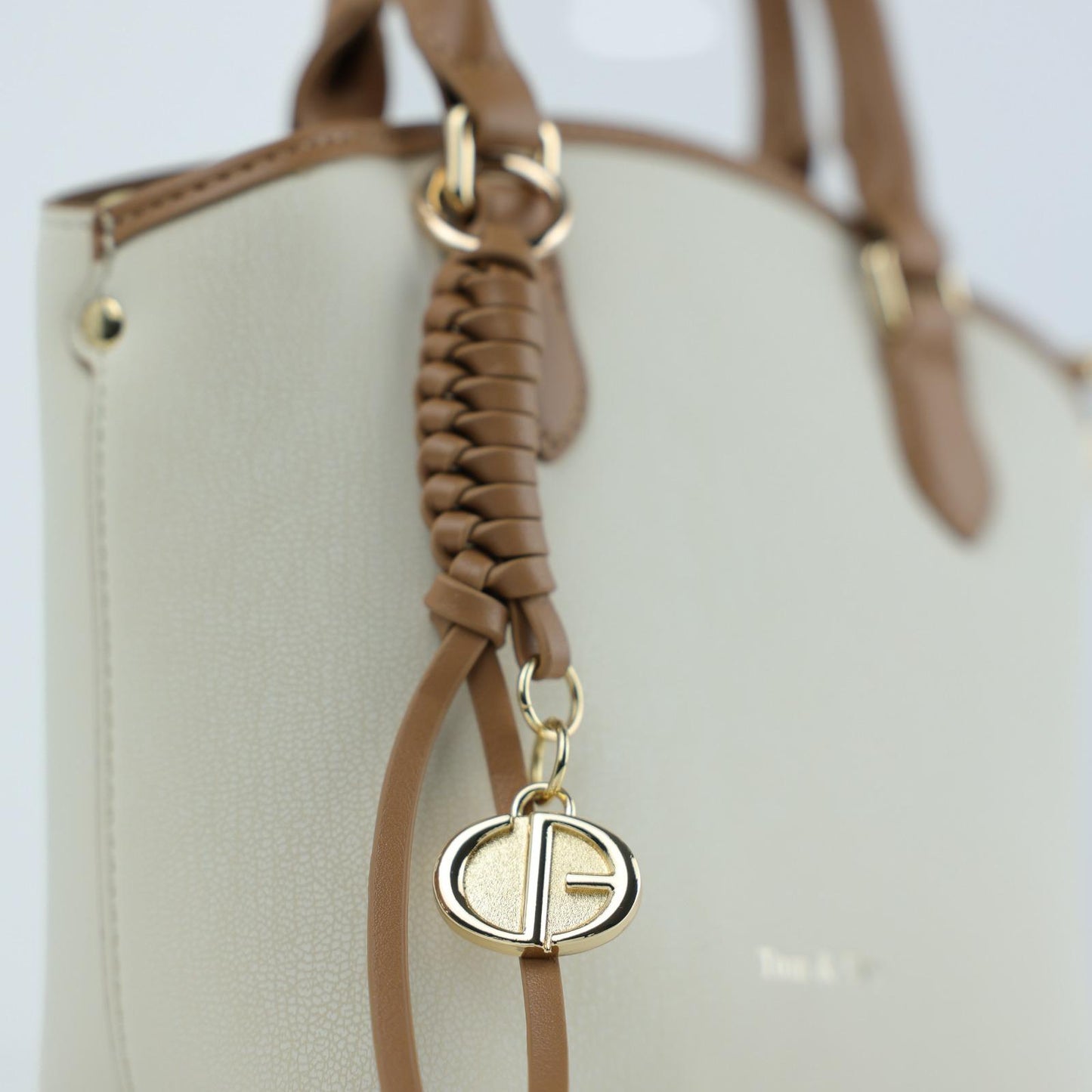 Sac à Main Femme en Cuir TOM & EVA – Bicolore Beige et Camel #TE1036