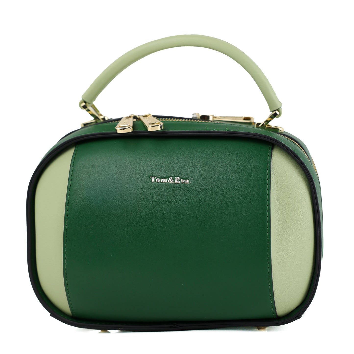 Sac à Main et Portefeuille Femme en Cuir TOM & EVA – Bicolore Vert et Vert Sauge #TE1033