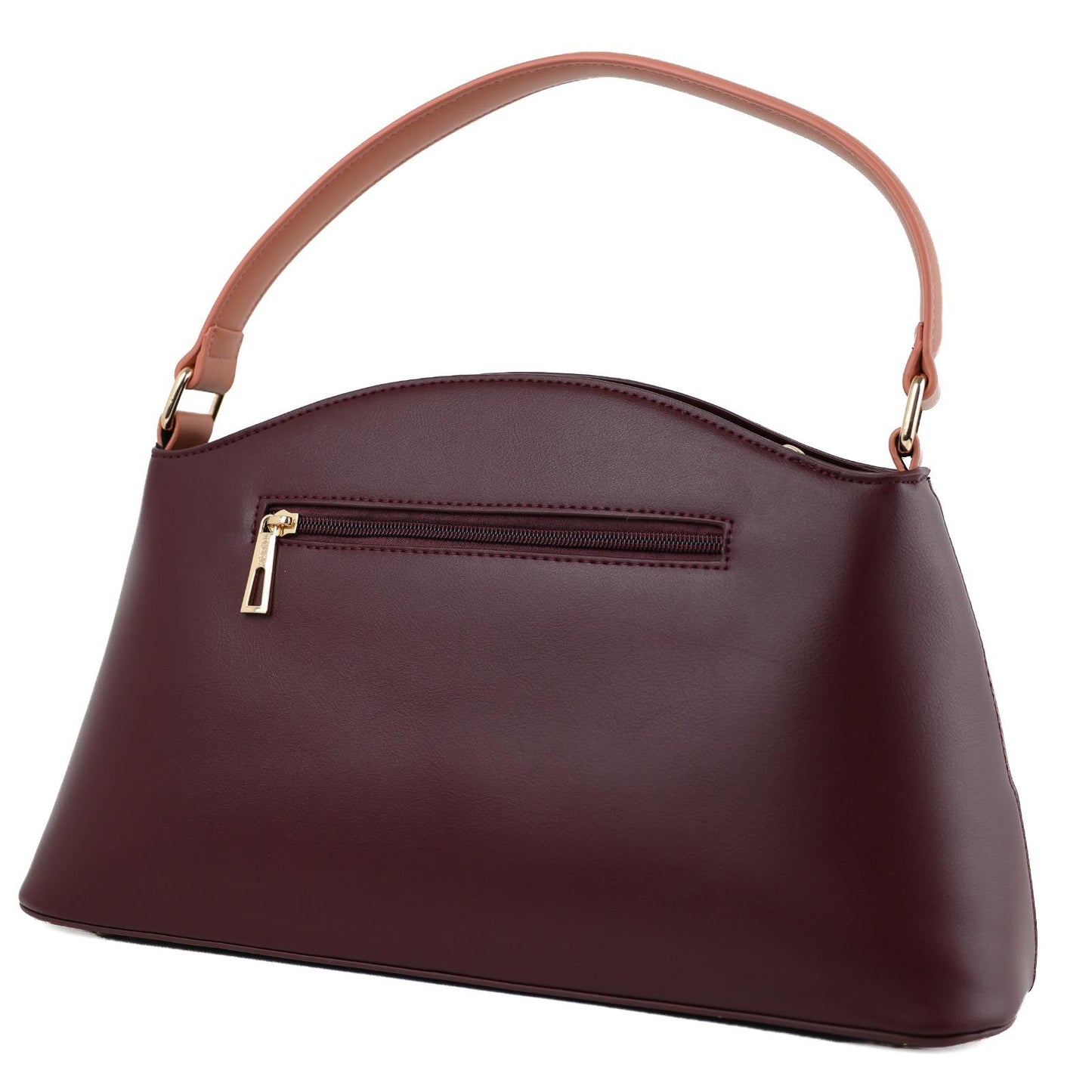 Sac à Main Femme en Cuir TOM & EVA – Bicolore Bordeaux et Rose Poudré #TE1028