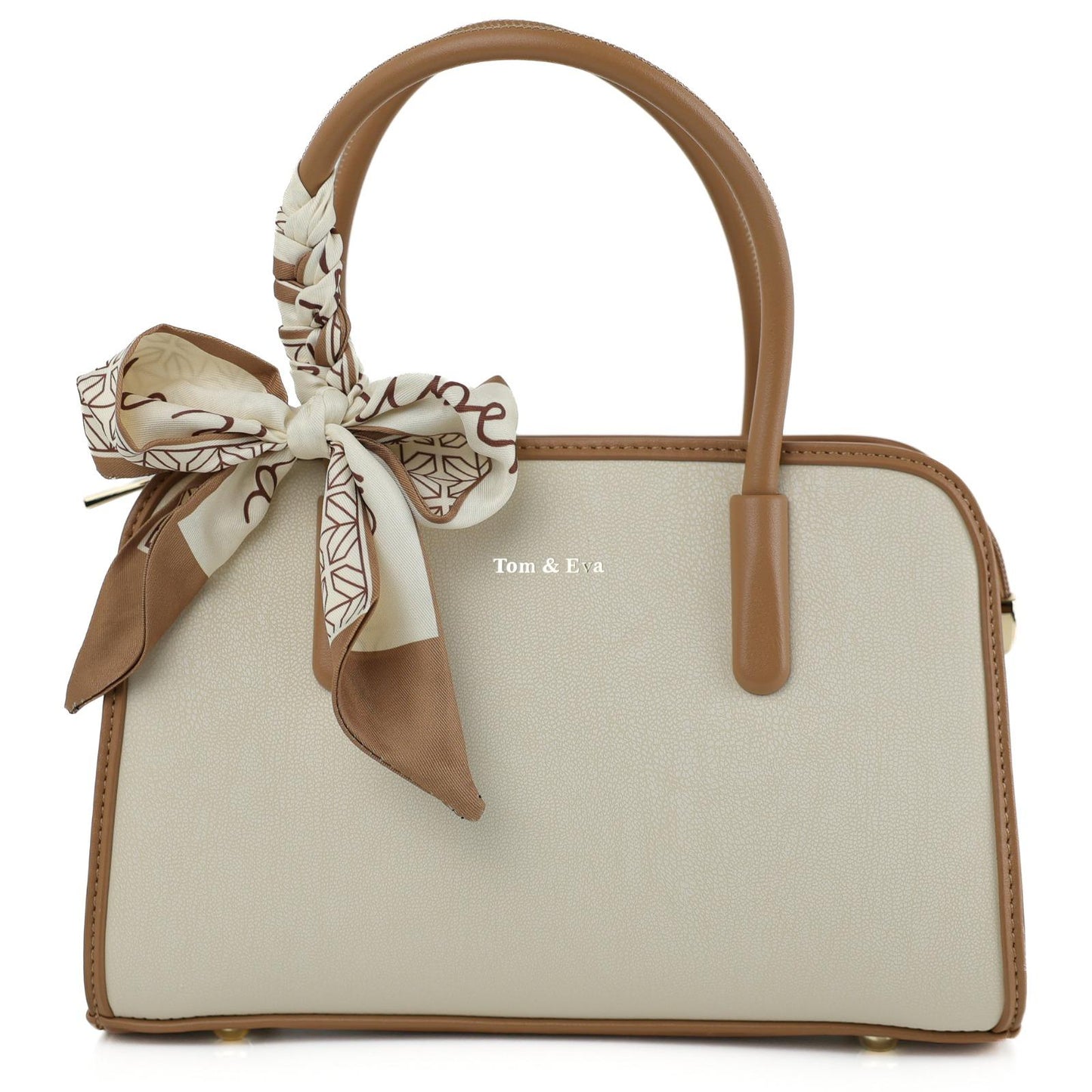 Sac à Main Femme en Cuir TOM & EVA – Bicolore Beige et Camel #TE1029