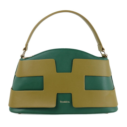 Sac à Main Femme en Cuir TOM & EVA – Bicolore Vert et Olive #TE1034