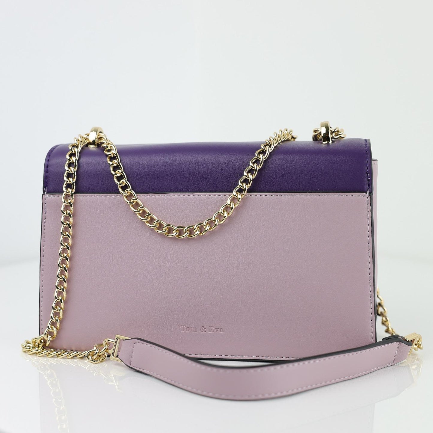 Sac à Main Femme en Cuir TOM & EVA – Tricolore Violet, Mauve et Beige #TE1032