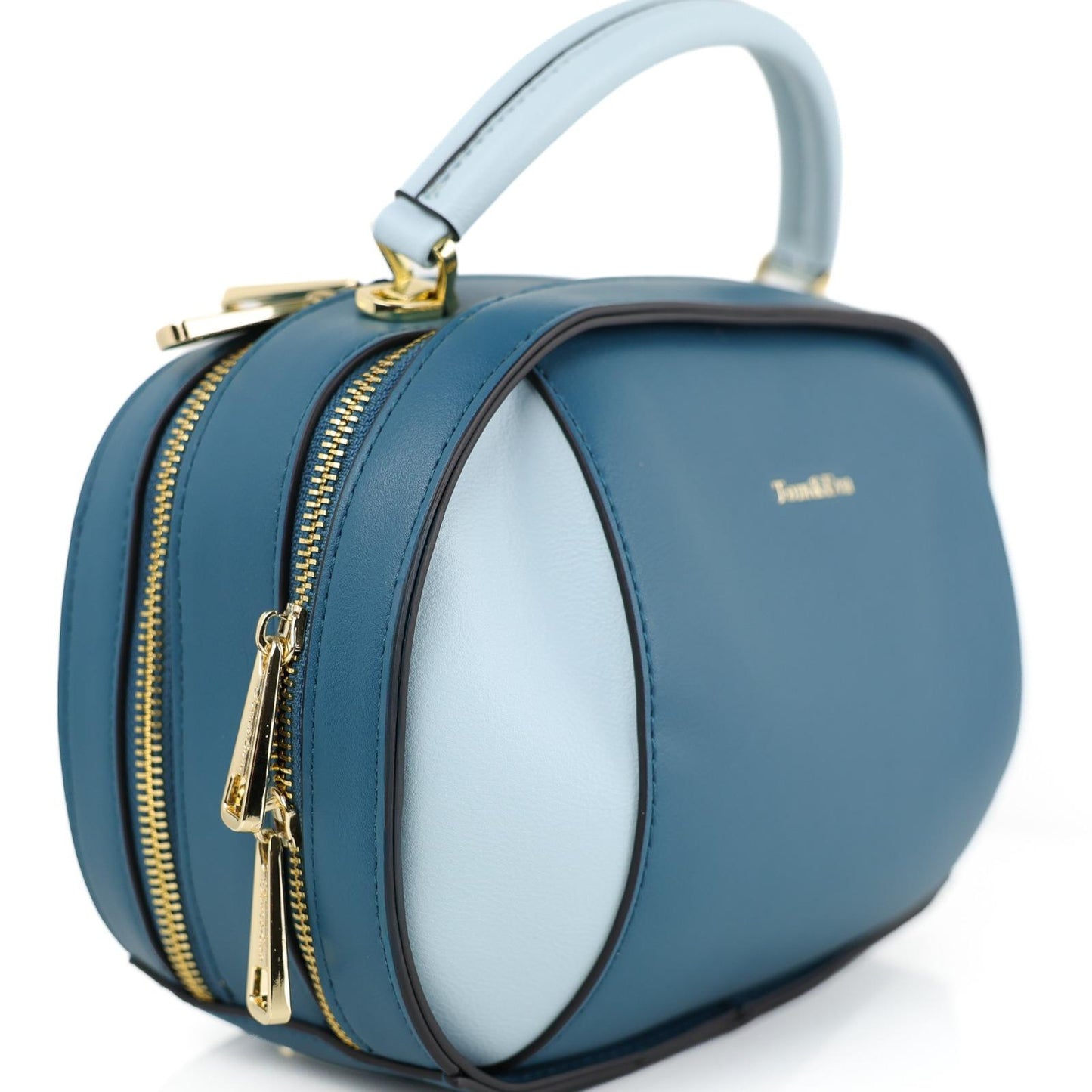 Sac à Main et Portefeuille Femme en Cuir TOM & EVA – Bleu Pétrole #TE1025