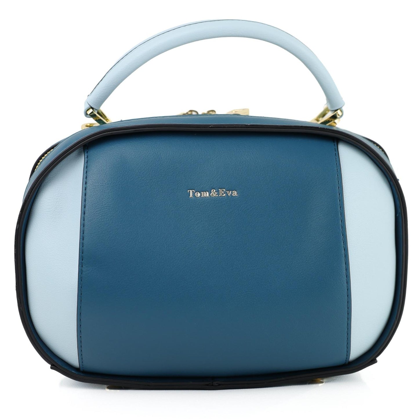Sac à Main et Portefeuille Femme en Cuir TOM & EVA – Bleu Pétrole #TE1025