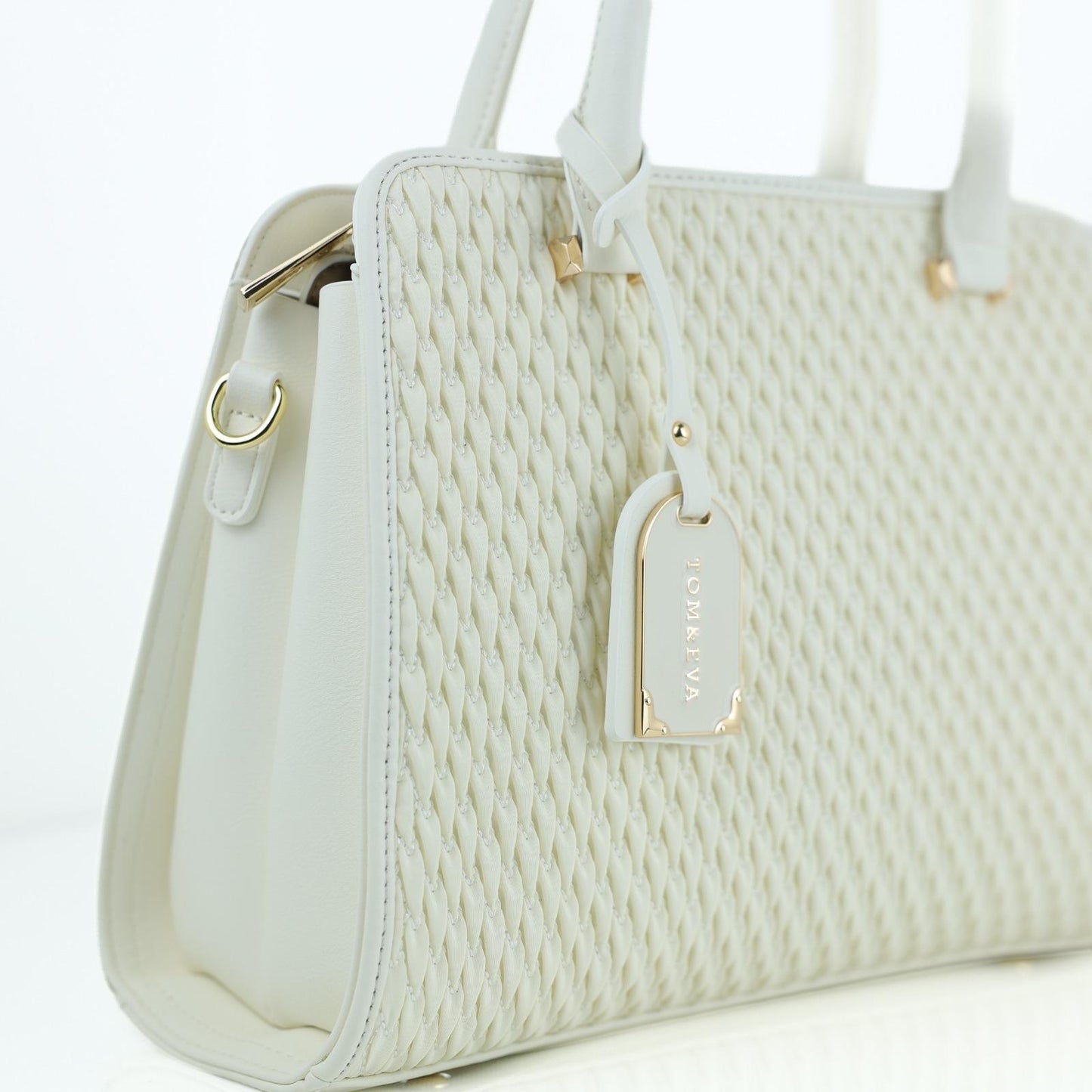 Sac à Main Femme en Cuir TOM & EVA – Blanc Cassé #TE1038